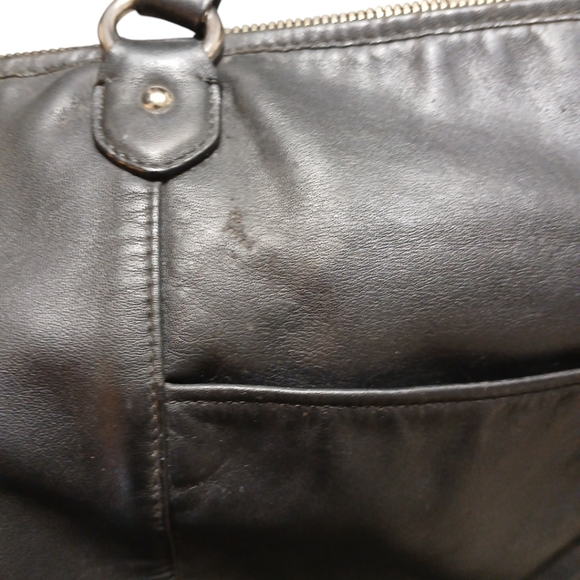 Coach Large Black Daisy Emma Tote Leather Shoulder Bag - Picture 13 of 14